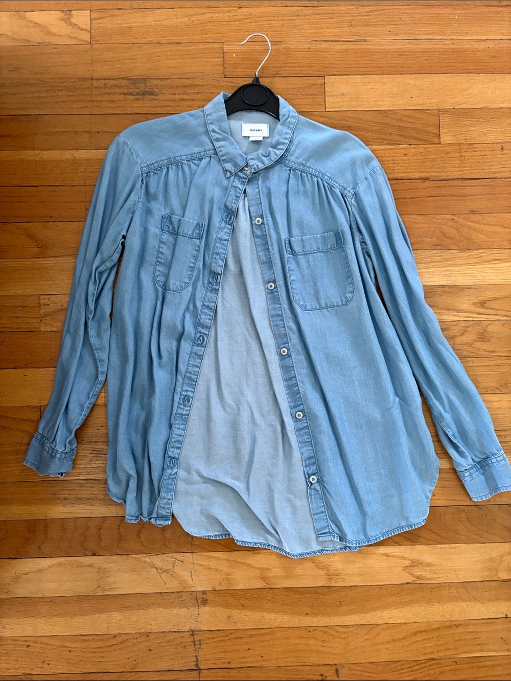 Old Navy Light Blue Denim Button-Up Shirt